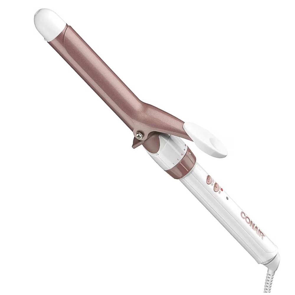 New in Box Conair 3/4 Inch Barrel Double Ceramic Curling Iron Rose Gold & White - Picture 3 of 8